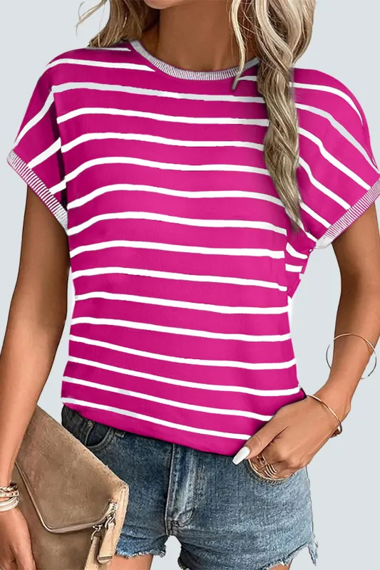 Rose Knitted Bat Sleeve T Shirt made by eAura