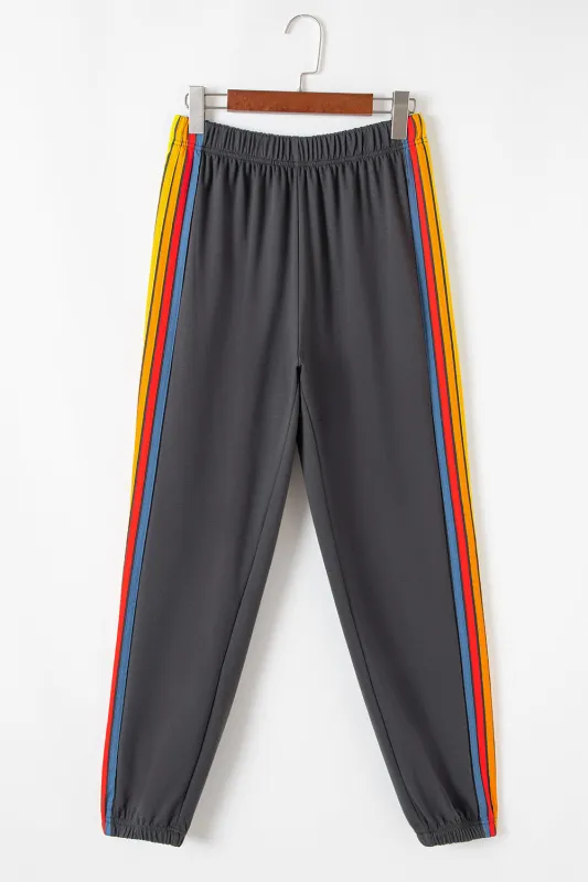 Dark Grey Counting Rainbows High Waist SweatTrousers sold by eAura