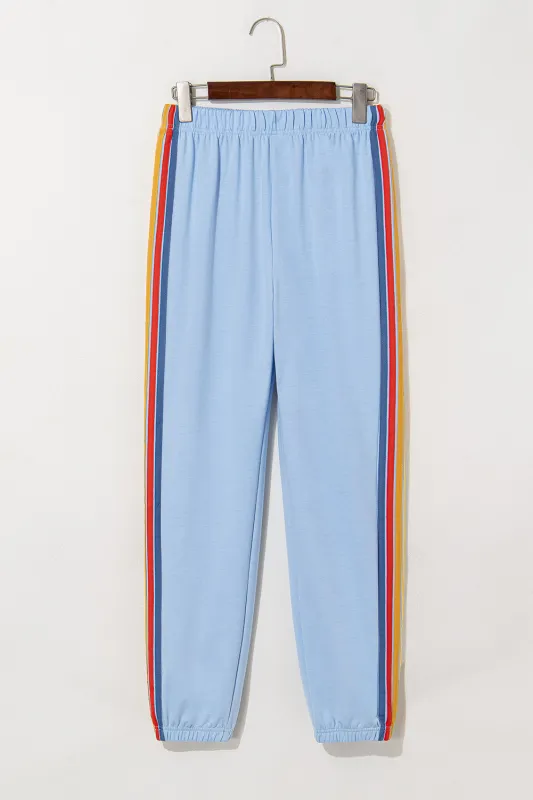 Light Blue Counting Rainbows High Waist SweatTrousers sold by eAura