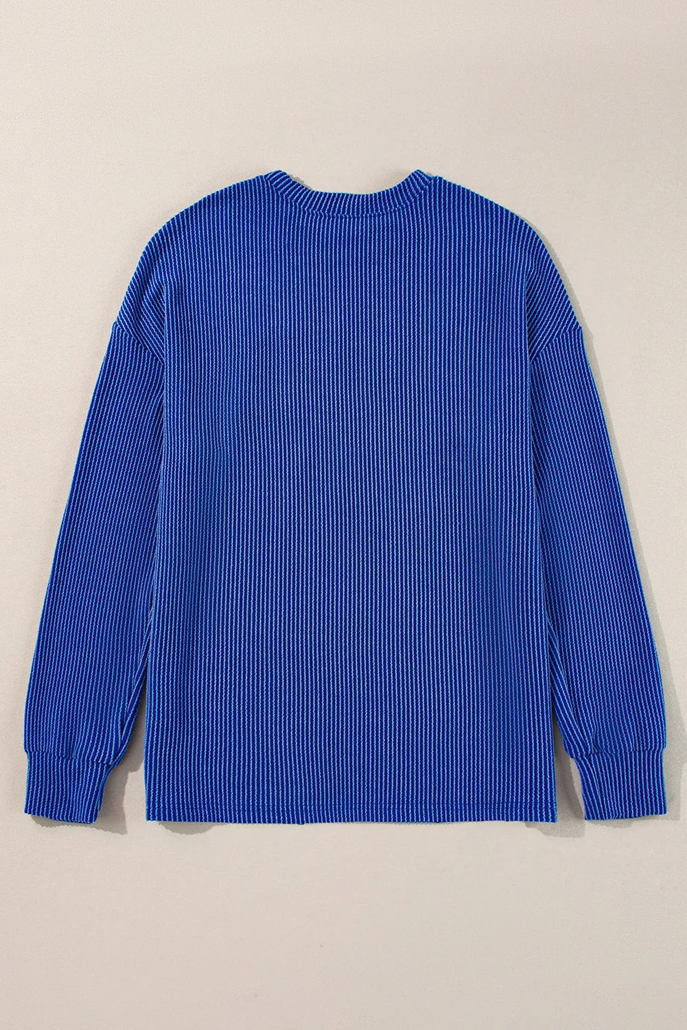 Bluing Ribbed GAME DAY Graphic Long Sleeve Crewneck Top sold by eAura product image thumbnail 5