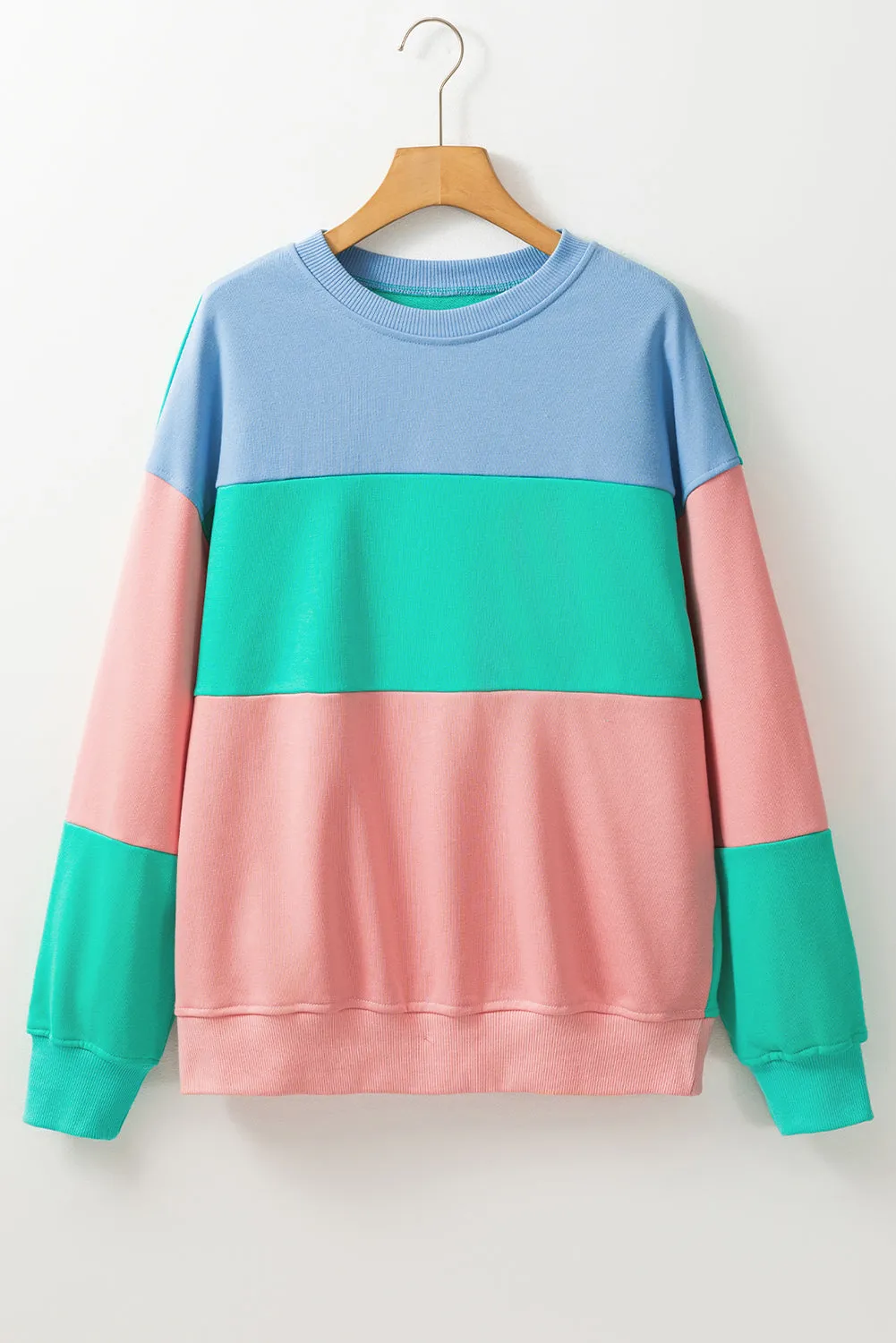 Blossom Colourblock Patchwork Drop Shoulder Sweatshirt sold by eAura product image thumbnail 4