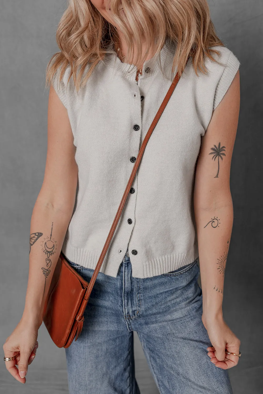 Jet Stream Button Up O Neck Sweater Vest sold by eAura product image thumbnail 5