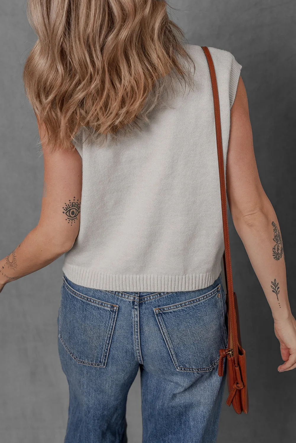 Jet Stream Button Up O Neck Sweater Vest sold by eAura product image thumbnail 2