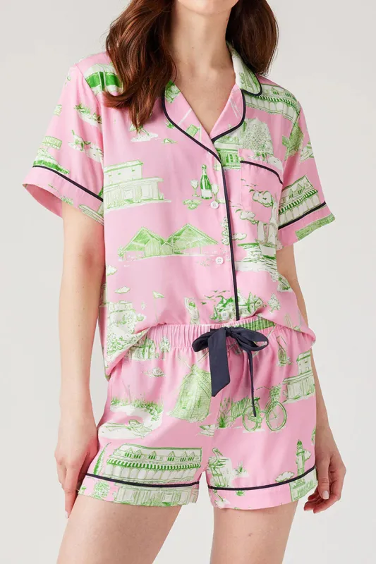 Pink Holiday Resort Short 2pcs Pyjama Set sold by eAura