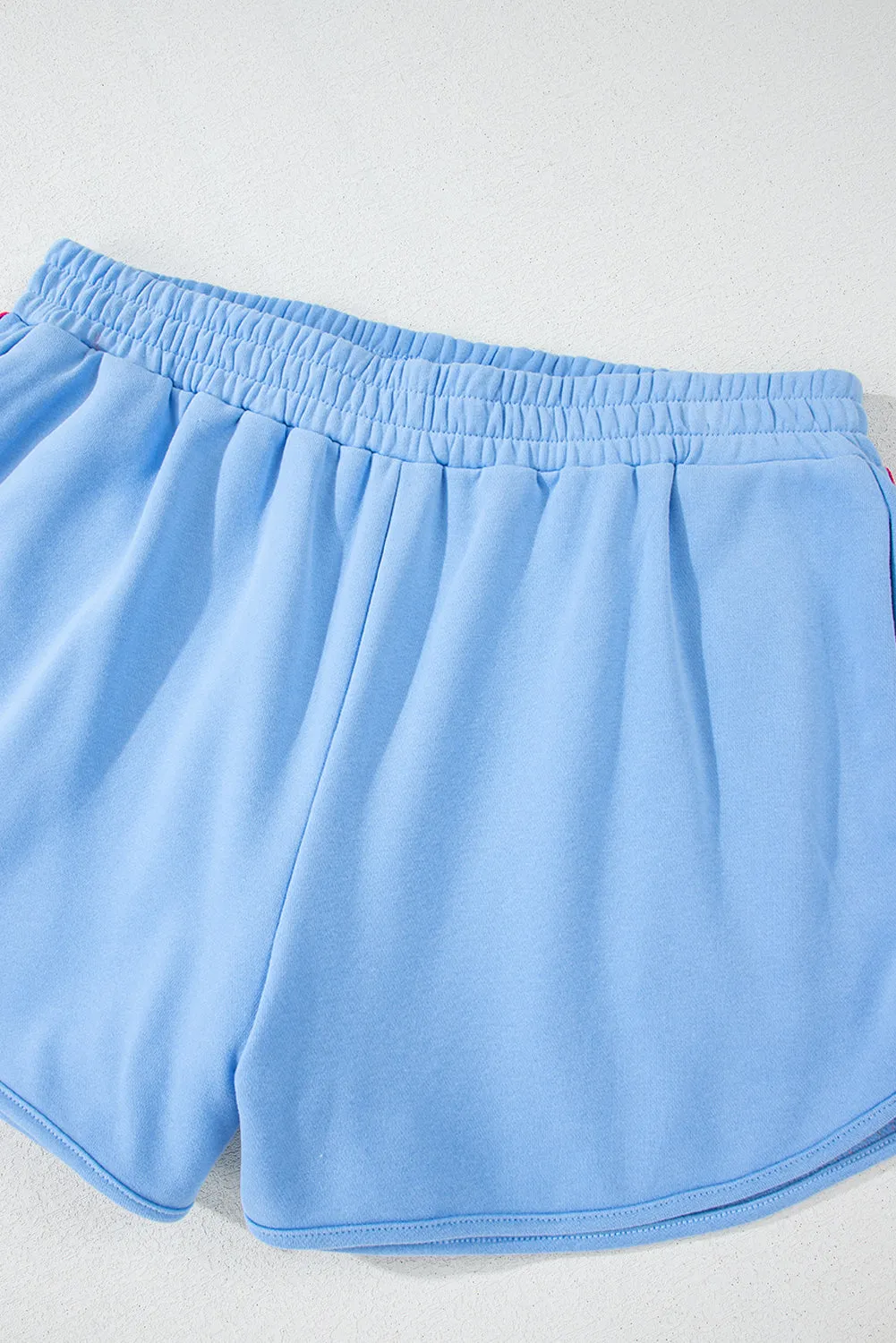 Beau Blue Striped Accent Pullover and Shorts Two Piece Casual Set sold by eAura product image thumbnail 5