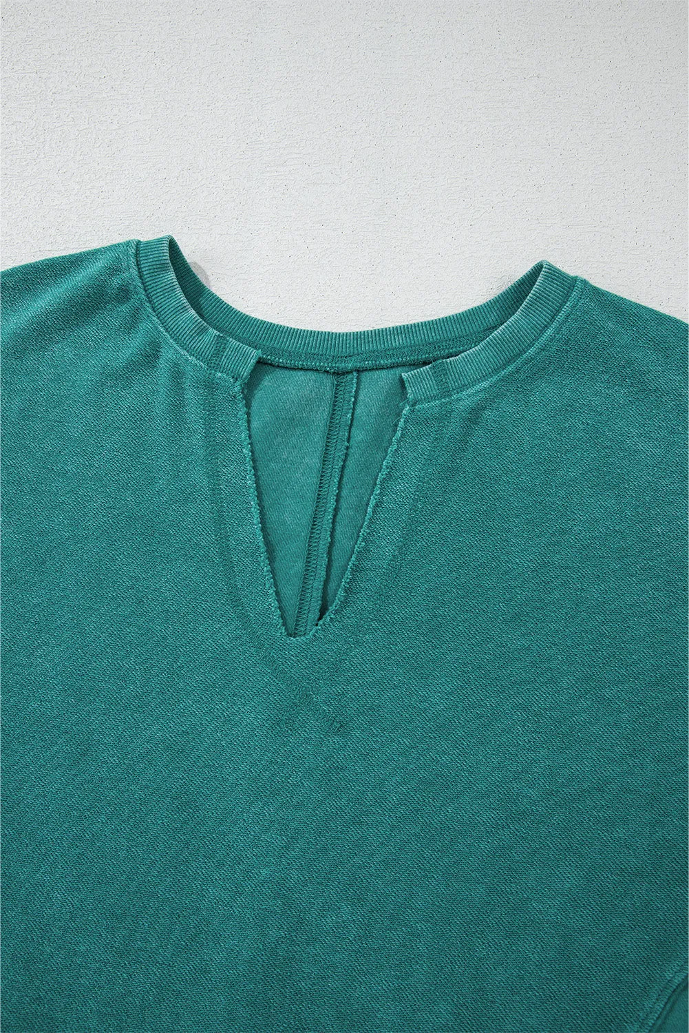 Skobeloff Solid Colour Notched Neck Drop Shoulder Sweatshirt sold by eAura product image thumbnail 3