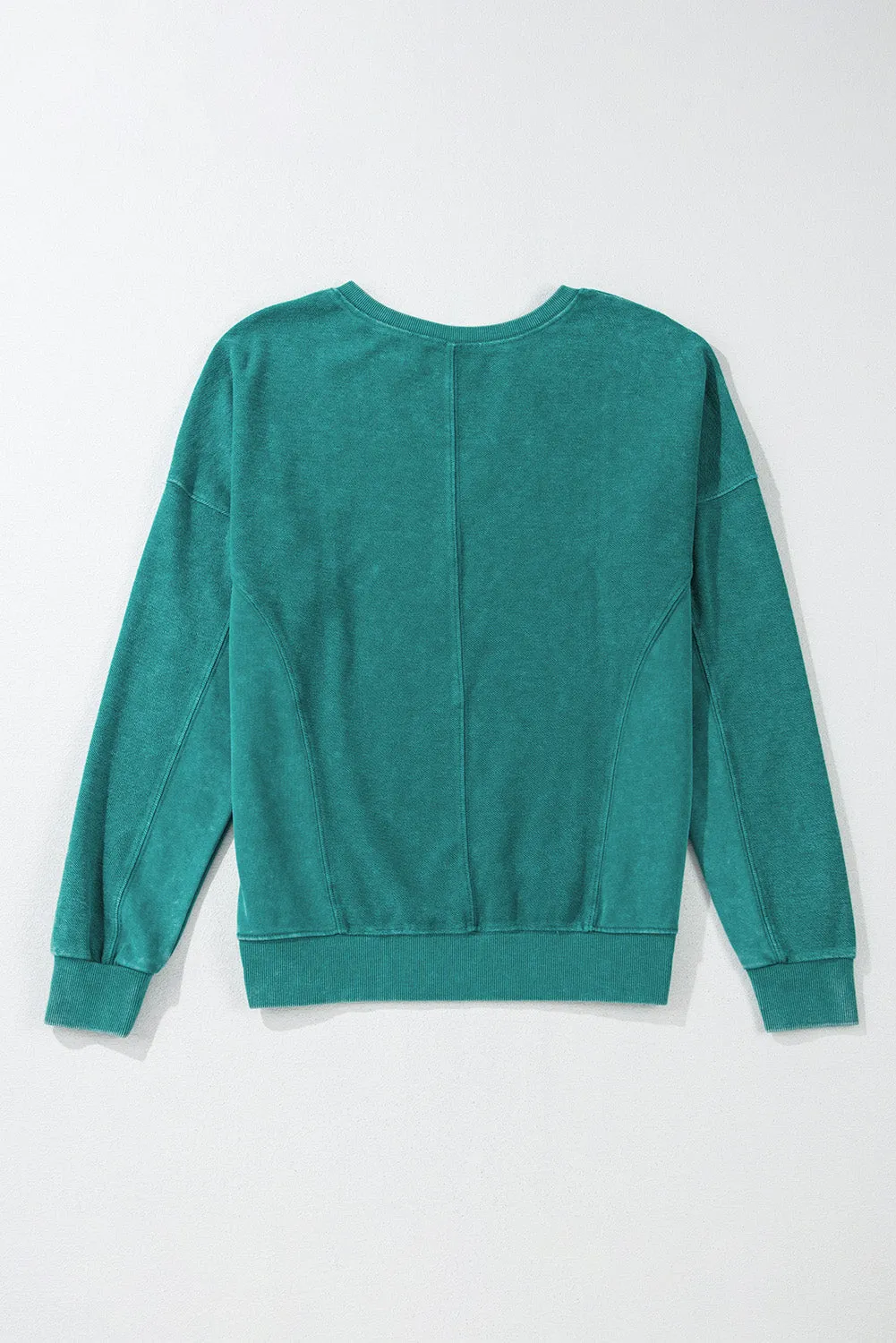 Skobeloff Solid Colour Notched Neck Drop Shoulder Sweatshirt sold by eAura product image thumbnail 2