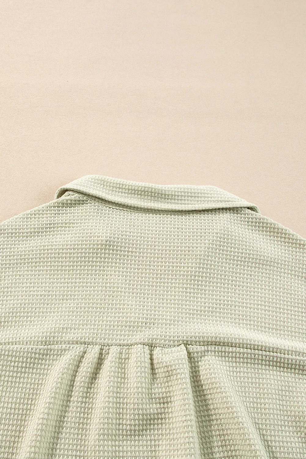 Parchment Textured Buttoned Long Sleeve Top 2 Piece Shorts Set sold by eAura product image thumbnail 5