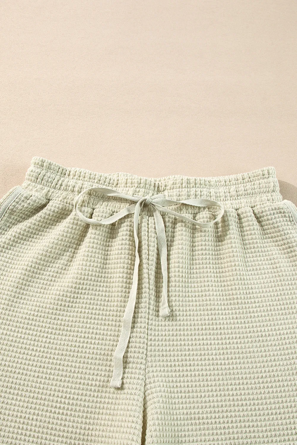 Parchment Textured Buttoned Long Sleeve Top 2 Piece Shorts Set sold by eAura product image thumbnail 3