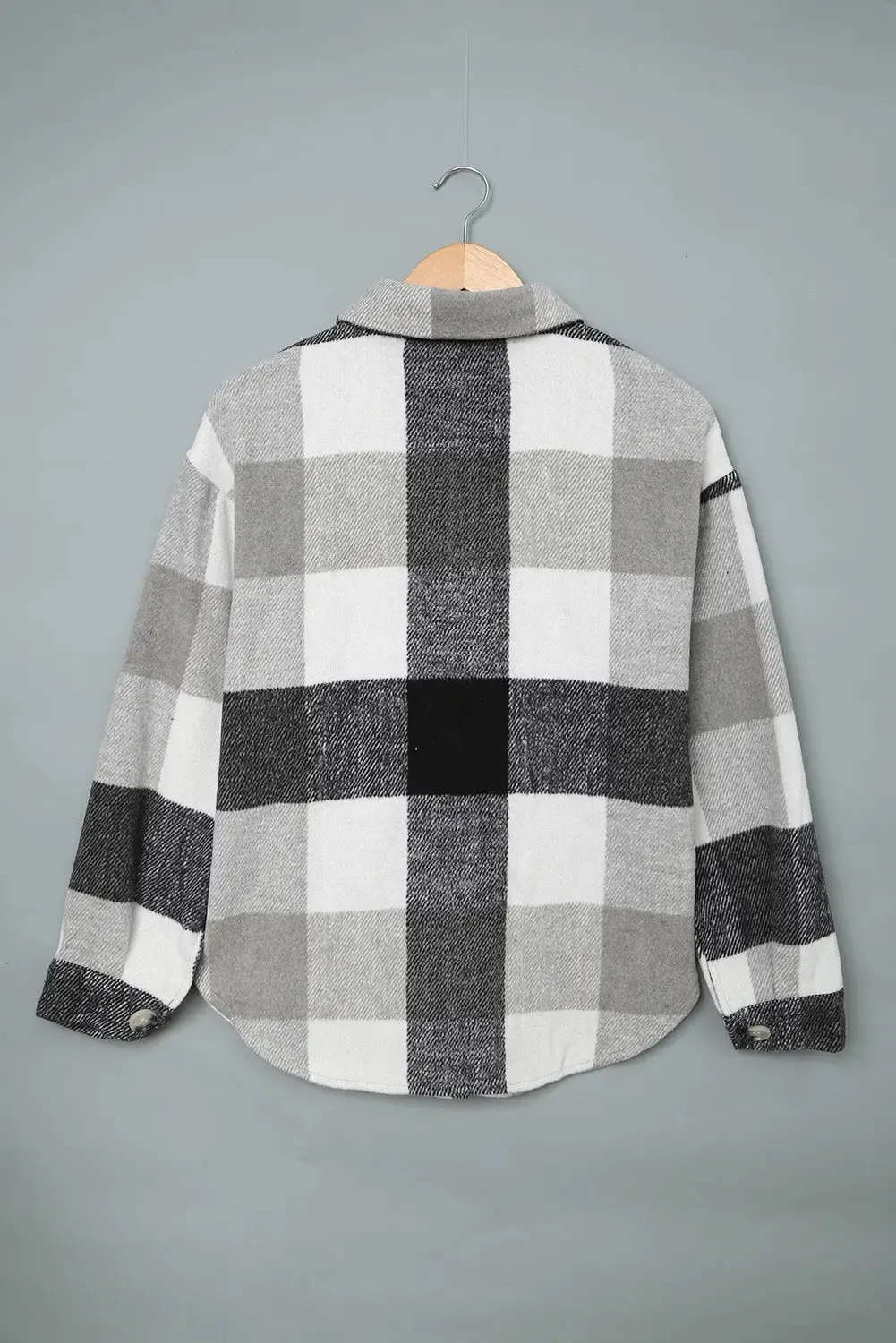 Plaid Buttoned Long Sleeve Jacket with Pocket sold by eAura product image thumbnail 2