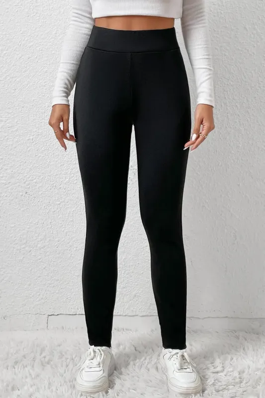 Black Fleece Lining Winter High Waist Leggings sold by eAura