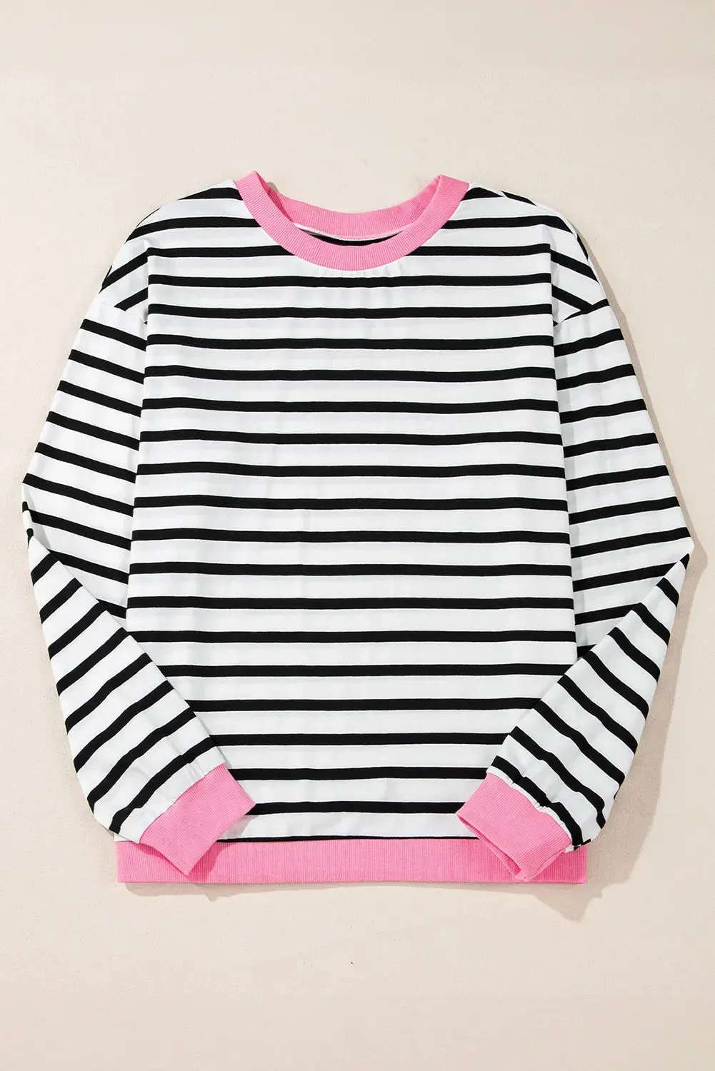 Black Striped Contrast Edge Long Sleeve Top sold by eAura product image thumbnail 4