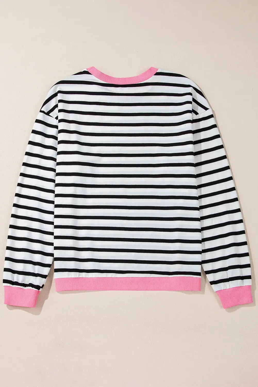 Black Striped Contrast Edge Long Sleeve Top sold by eAura product image thumbnail 5