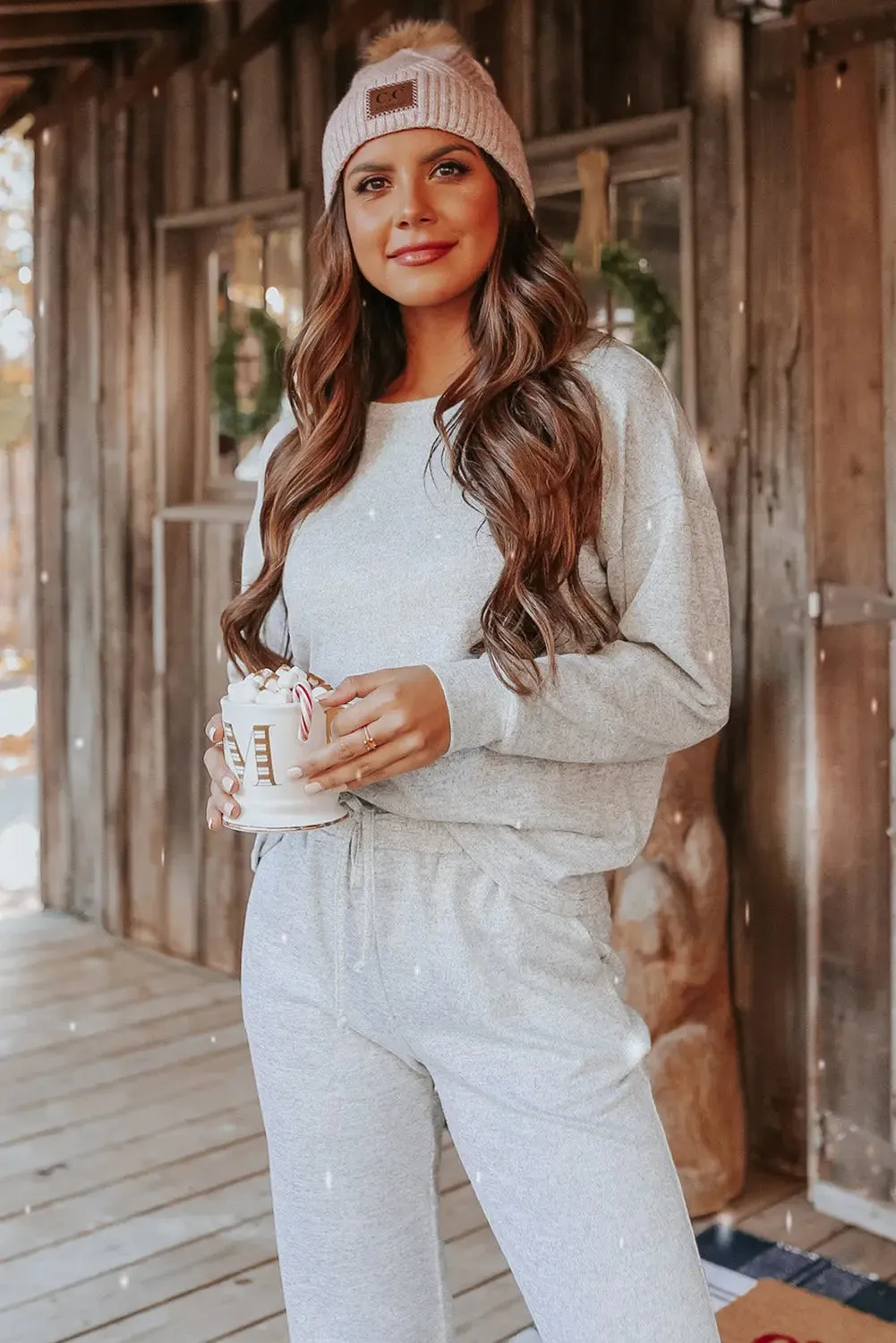 Grey Long Sleeve Pullover and Jogger Trousers Lounge Set sold by eAura product image thumbnail 2