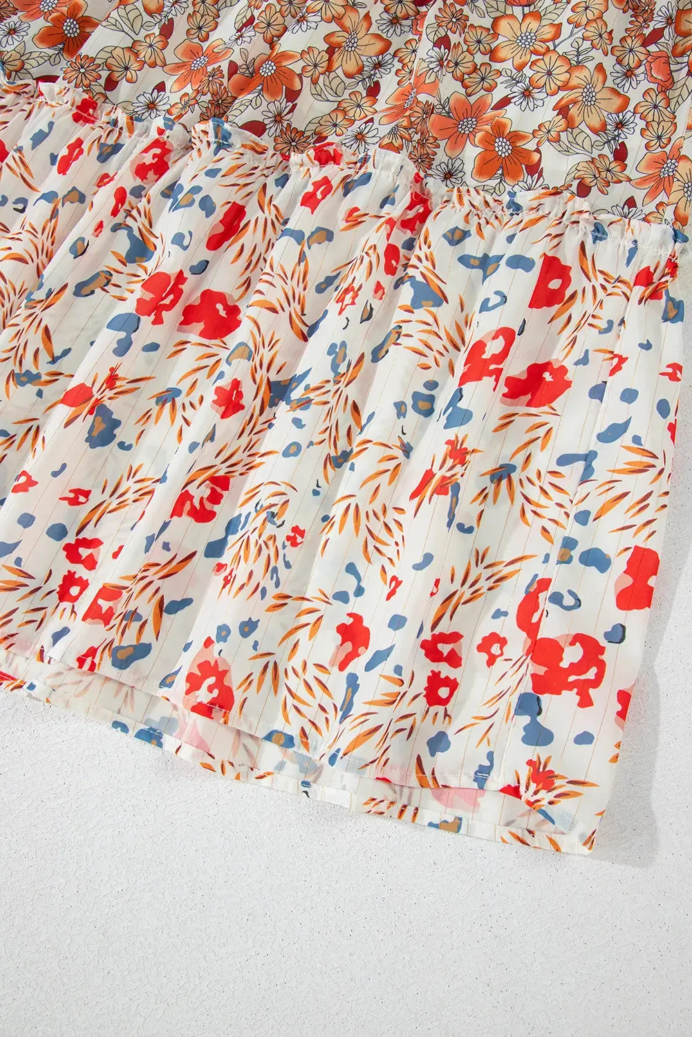 Khaki Plus Size Floral Tiered Ruffle Maxi Dress sold by eAura product image thumbnail 5