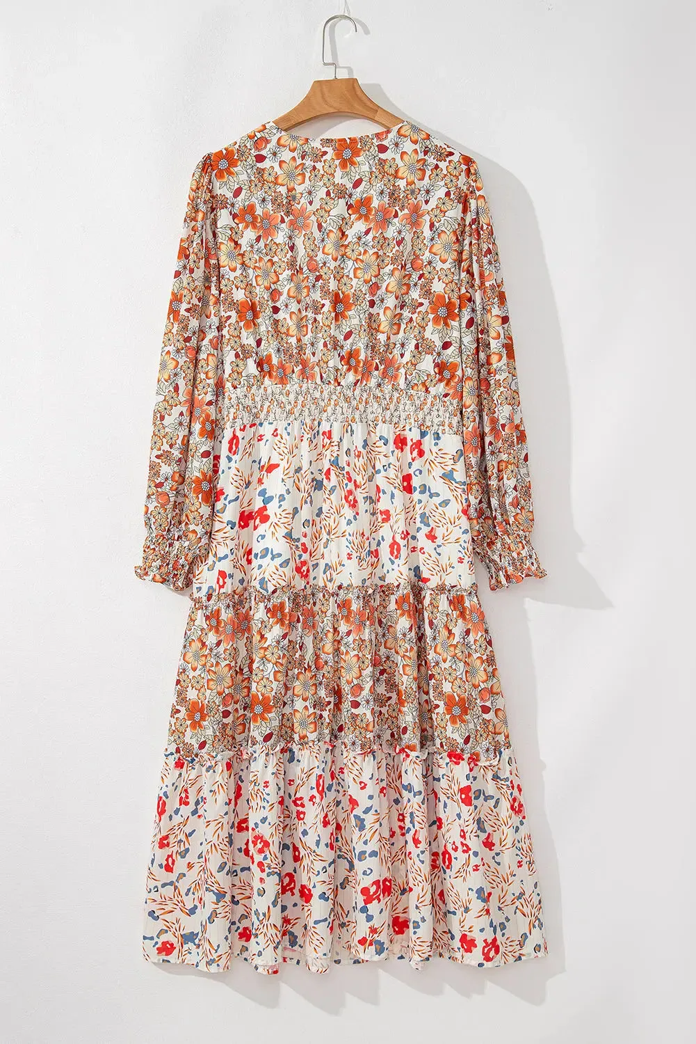 Khaki Plus Size Floral Tiered Ruffle Maxi Dress sold by eAura product image thumbnail 2