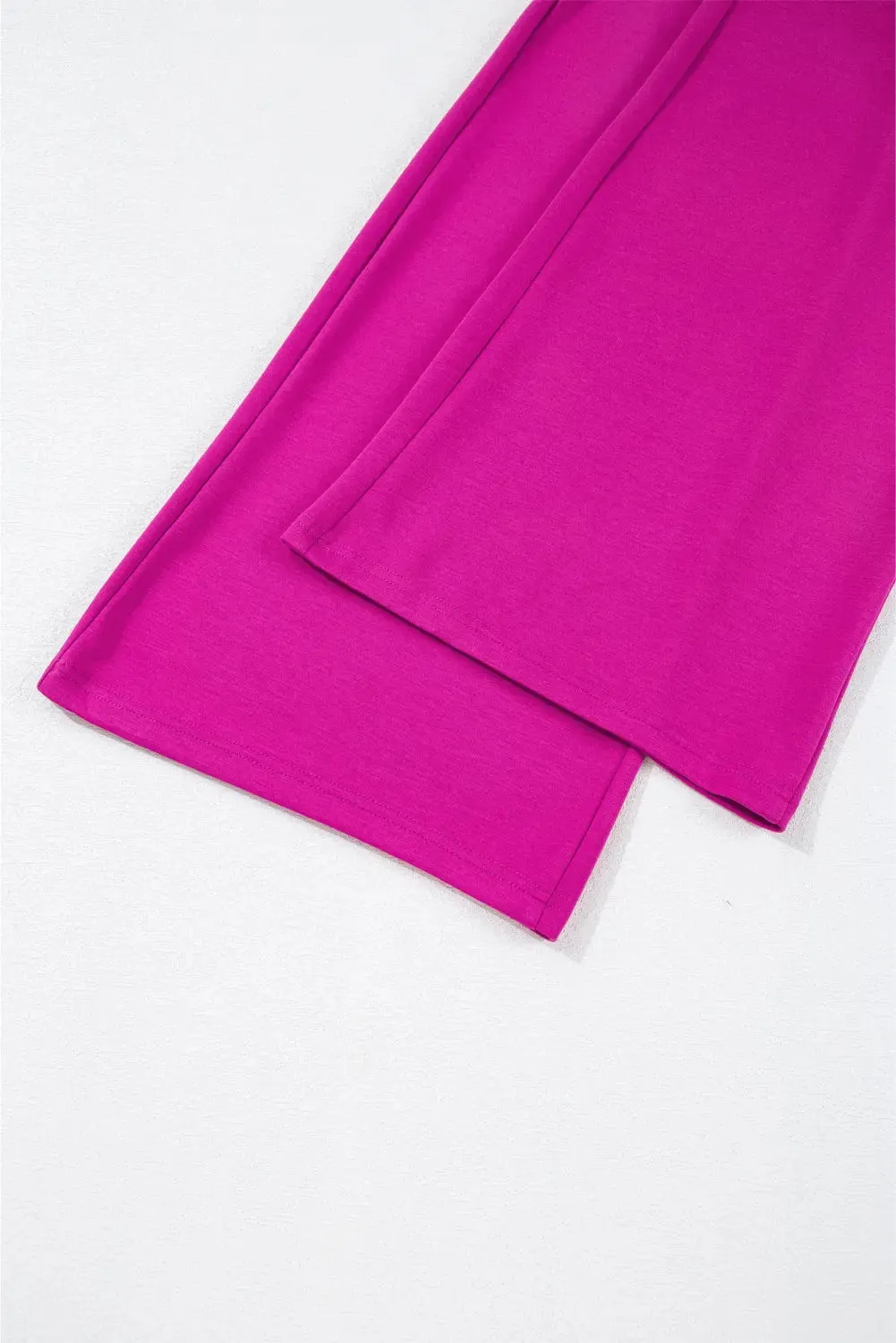 Bright Pink Bowknot Strapless Wide Leg Jumpsuit sold by eAura product image thumbnail 3