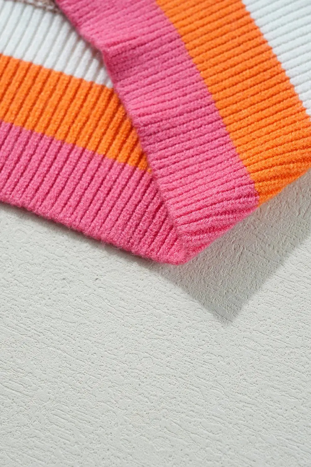 Parchment Colorblock Striped Trim Drop Shoulder Sweater sold by eAura product image thumbnail 5