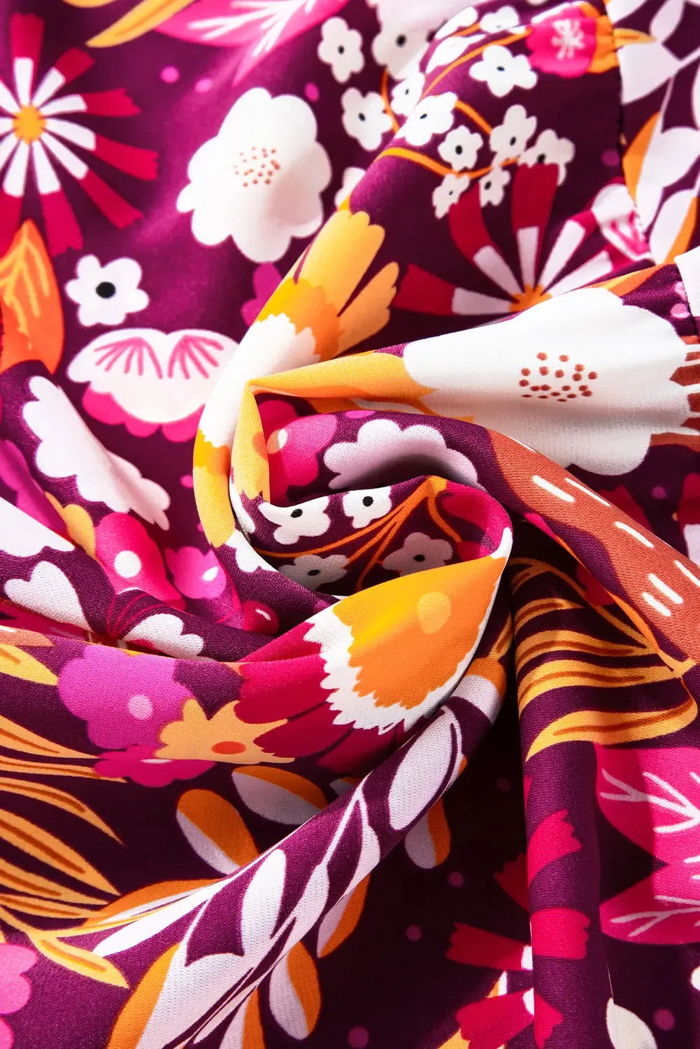 Purple Collared Tiered Flowy Long Dress sold by eAura product image thumbnail 3