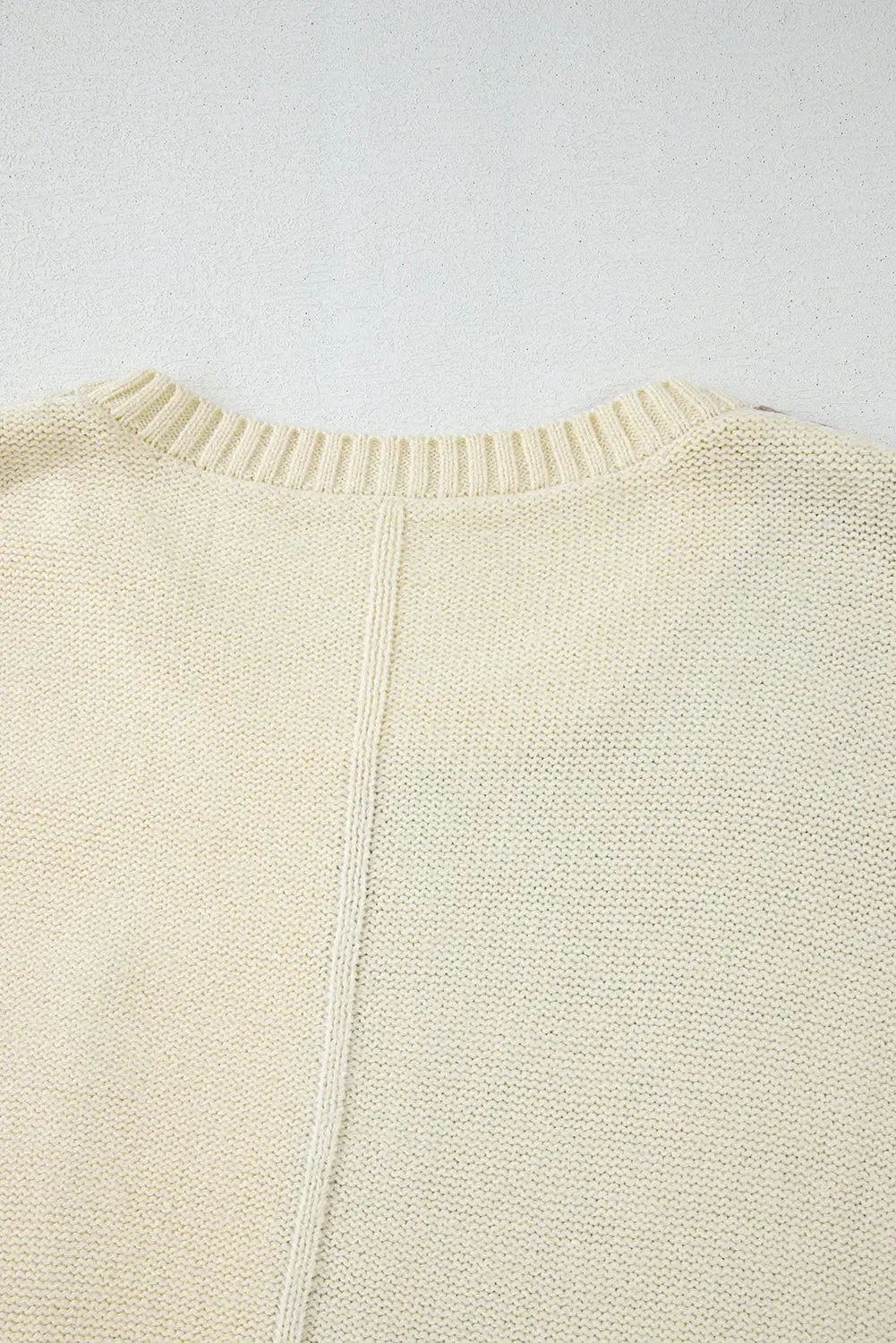 Mist Green Plus Size Cable Knit Color Block Drop Shoulder Sweater sold by eAura product image thumbnail 4