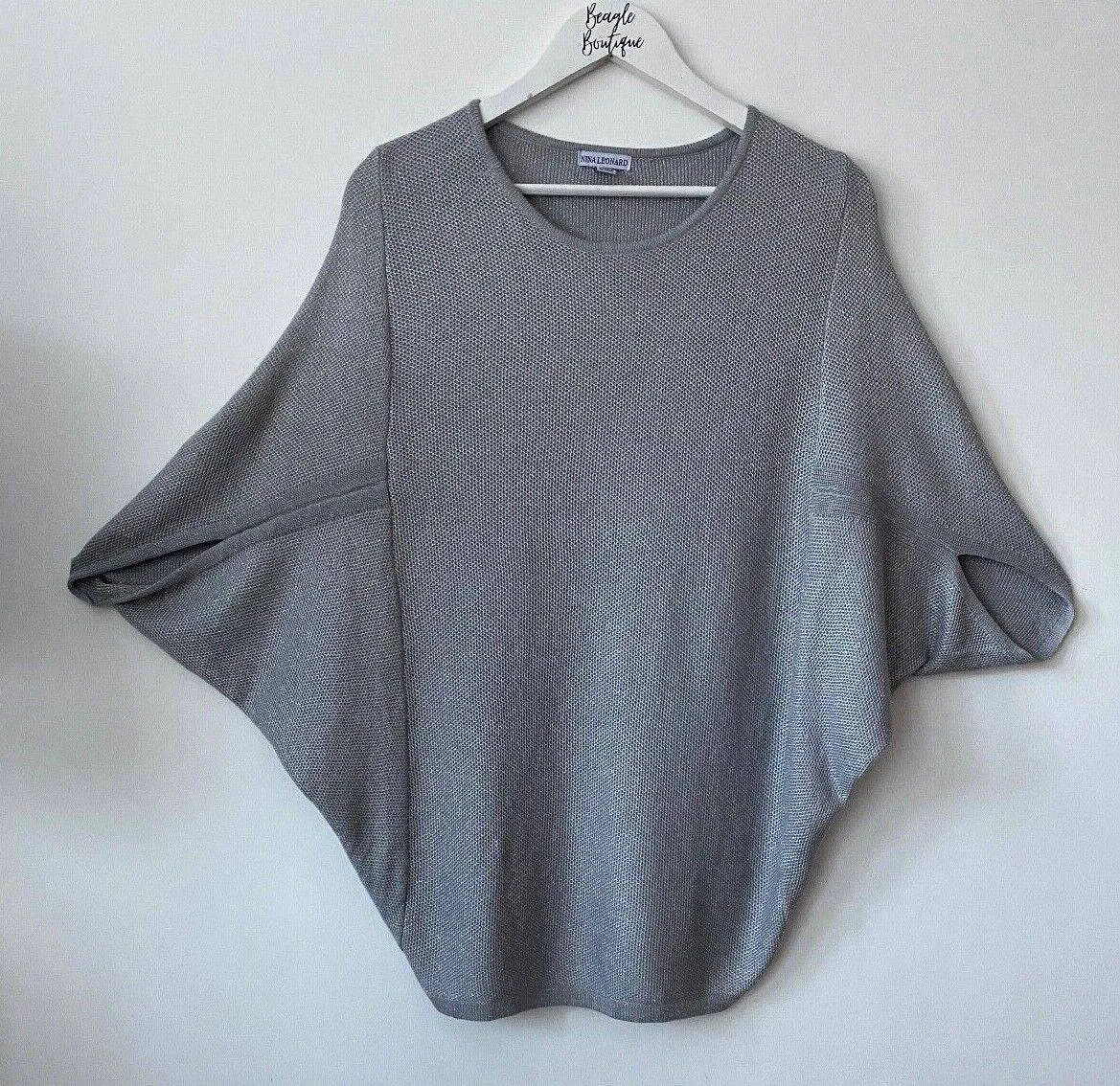 Nina Leonard Dolman Sleeve Sparkly Jumper S, M, L, 2XL Black or Grey sold by eAura product image thumbnail 2