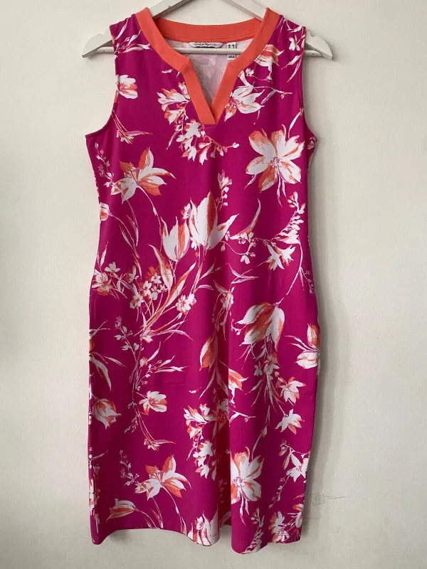 Isaac Mizrahi Live! Print Floral Sleeveless Dress S, M Pink or Green sold by eAura