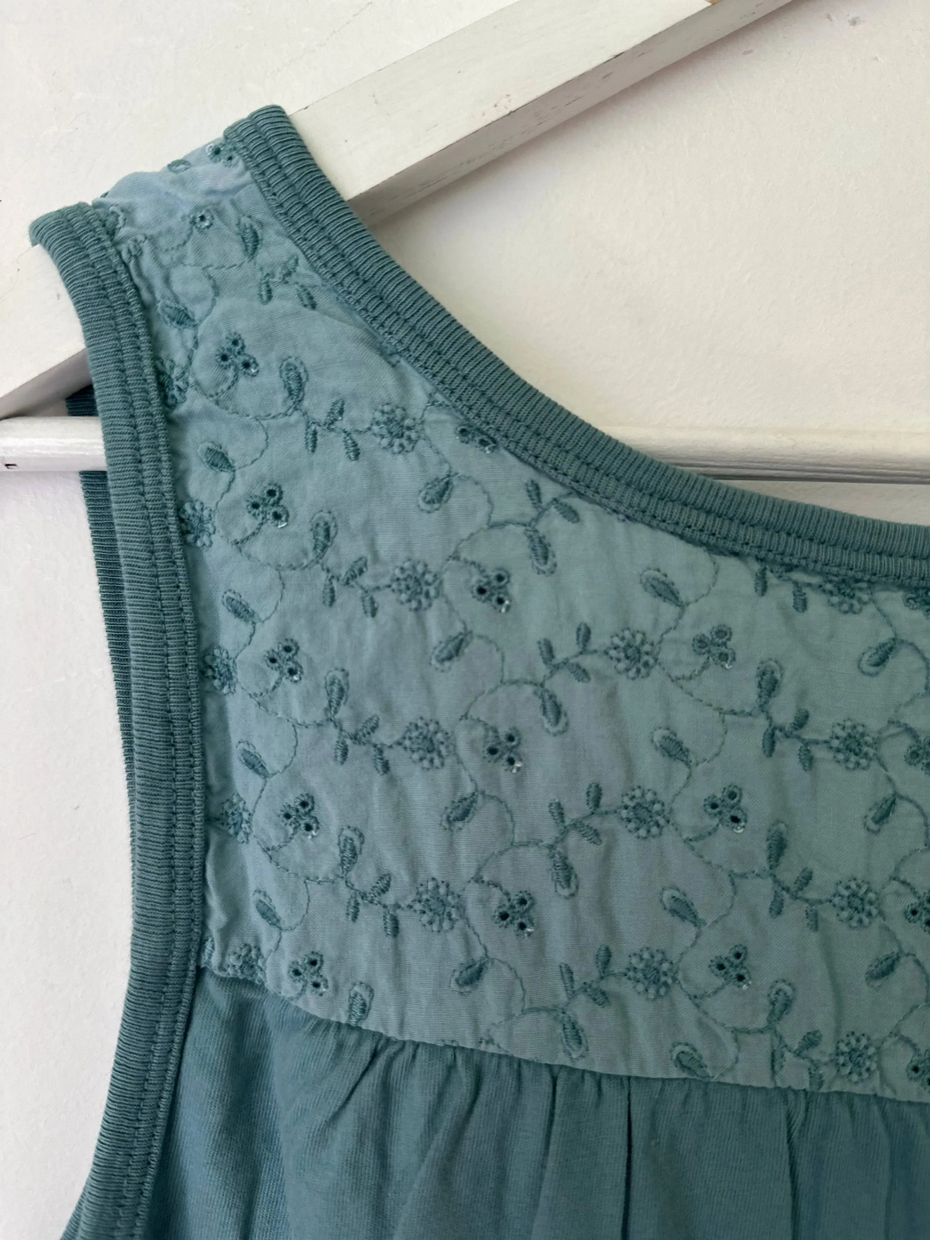 White Stuff Teal Cotton Sleeveless Vest Top Broderie Lace Sizes 8, 10, 12, 14 sold by eAura product image thumbnail 5