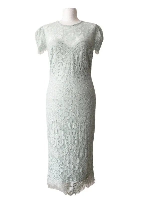 Goddiva London Cap Sleeve Lace Dress Available in Duck Egg Green or Blush Pink sold by eAura