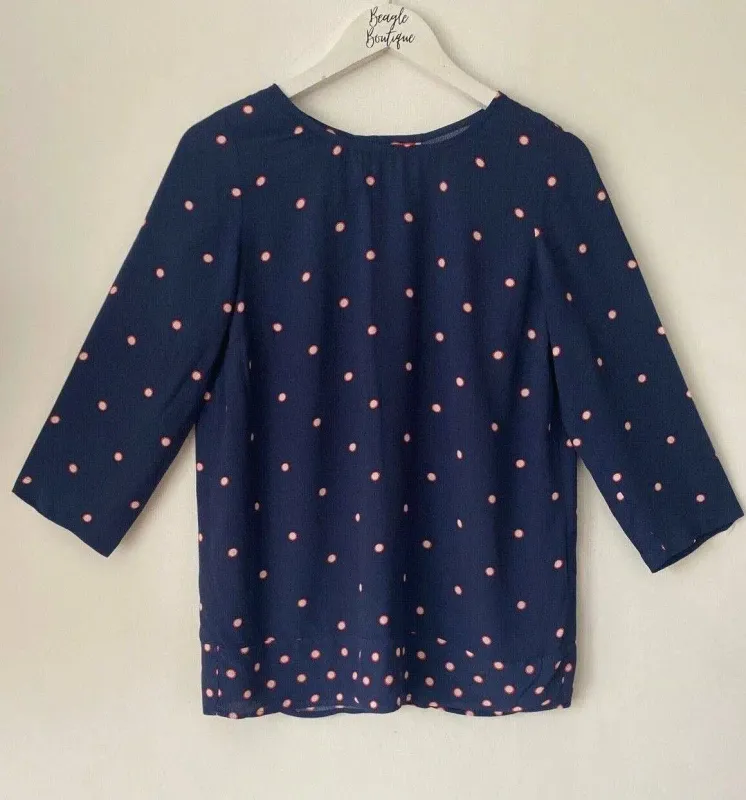 Joules Leah Woven Printed in French Navy Blouse Size 6 sold by eAura