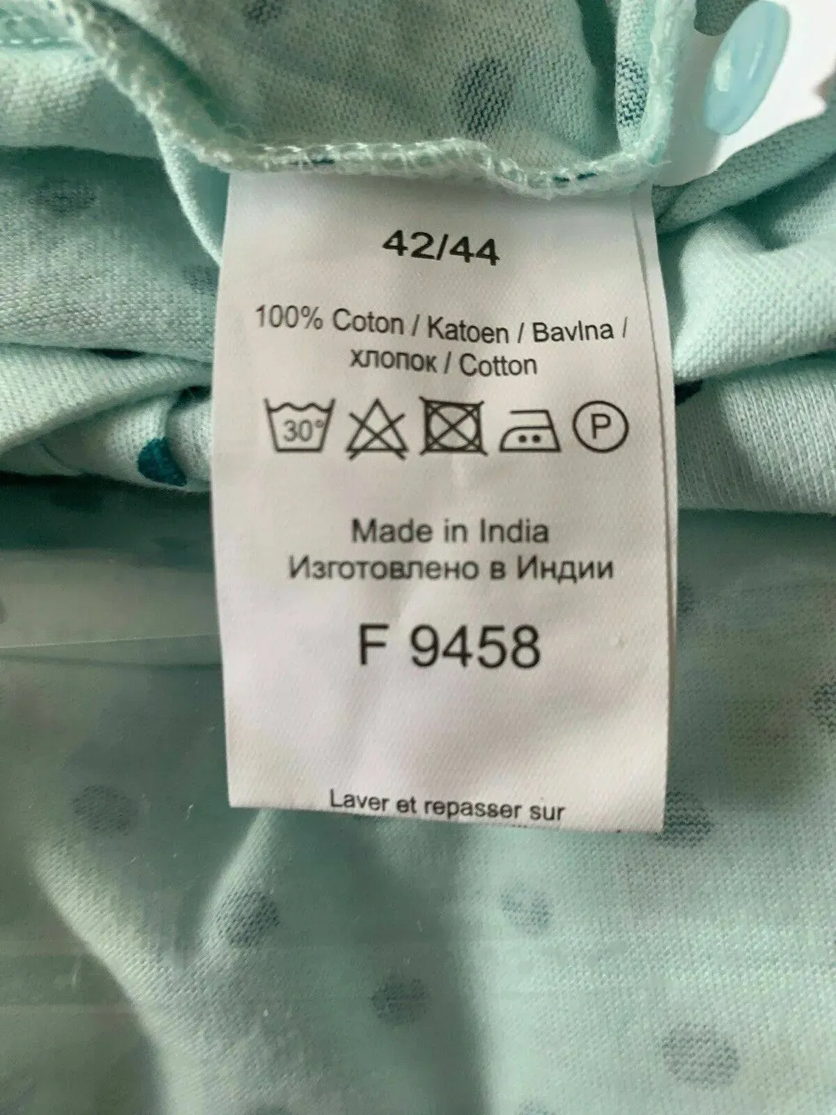 Blancheporte Light Teal Polka Dot Top Cotton Size 16 - 18 Pit to Pit 19.5" sold by eAura product image thumbnail 4