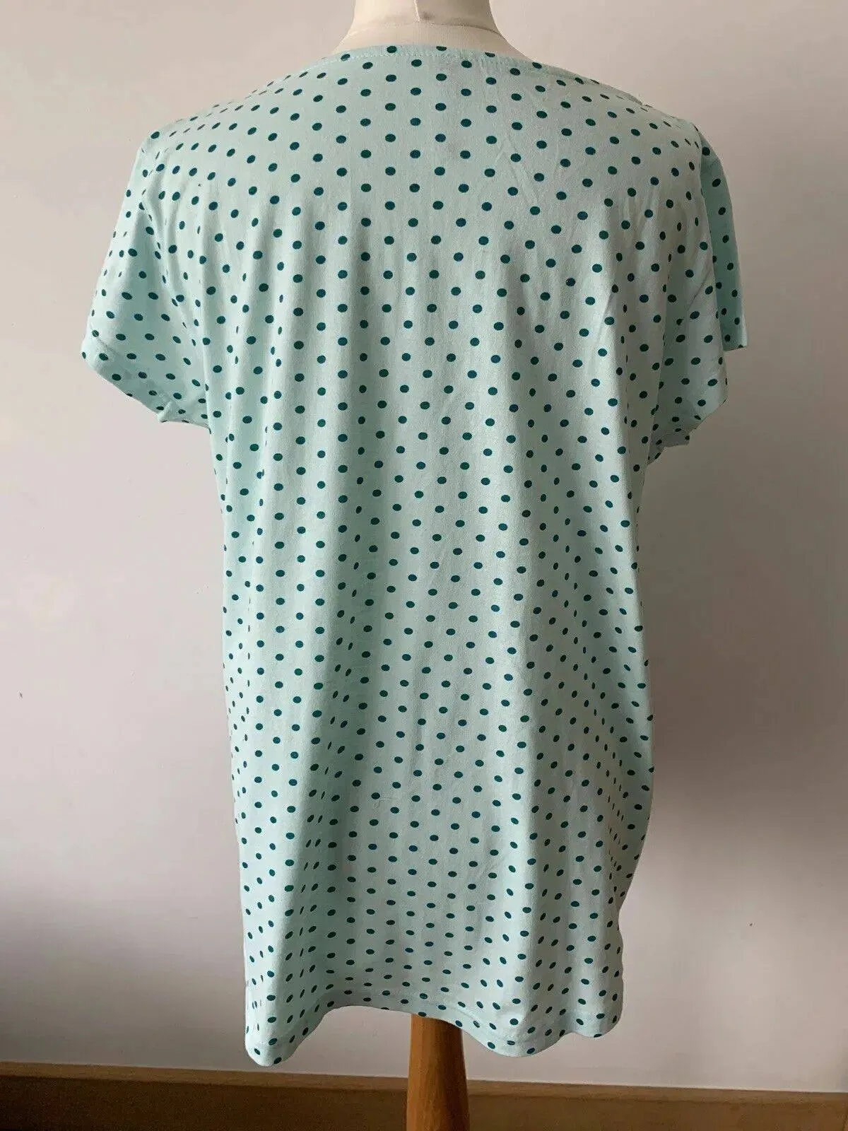 Blancheporte Light Teal Polka Dot Top Cotton Size 16 - 18 Pit to Pit 19.5" sold by eAura product image thumbnail 3
