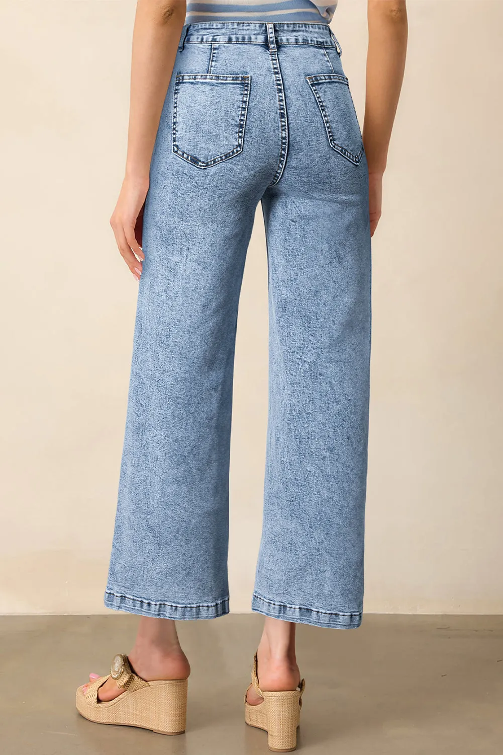 Patch Pocket Straight Leg Loose Jeans sold by eAura product image thumbnail 2