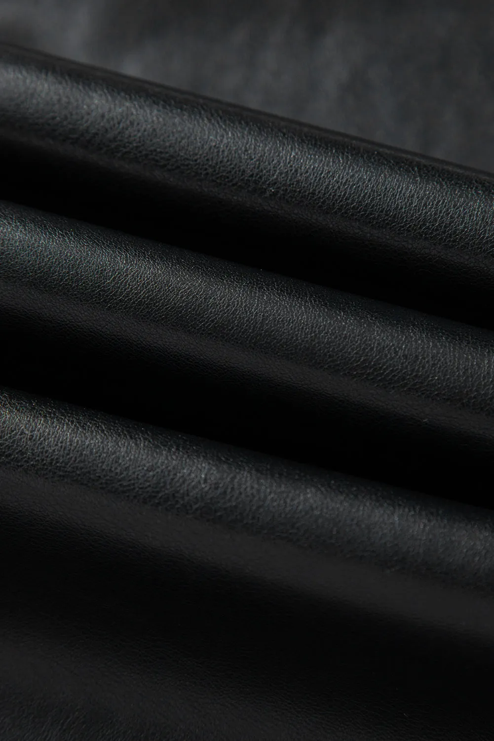 Black Faux Leather Side Slit Maxi Skirt sold by eAura product image thumbnail 4