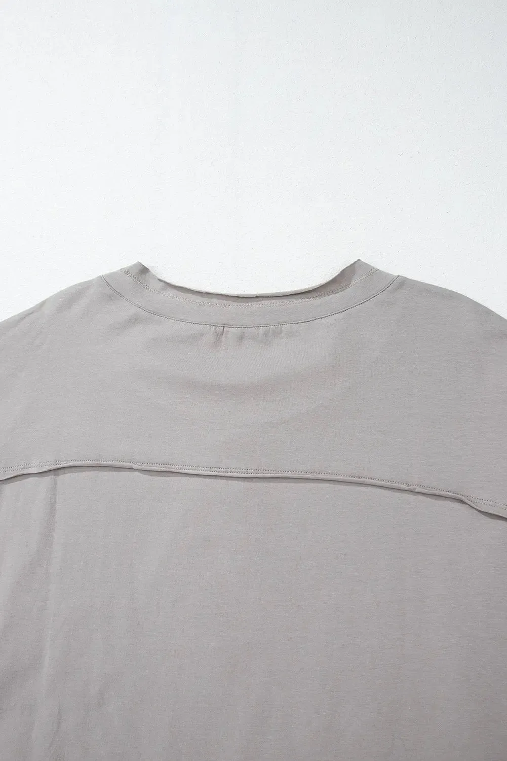 Medium Grey Floral Star Patched Pattern 3/4 Sleeve Plus Size Top sold by eAura product image thumbnail 3