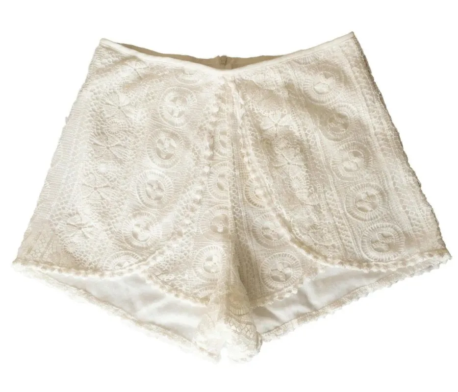 Umenda White Crochet Layered Shorts Sizes 8, 10 UK sold by eAura