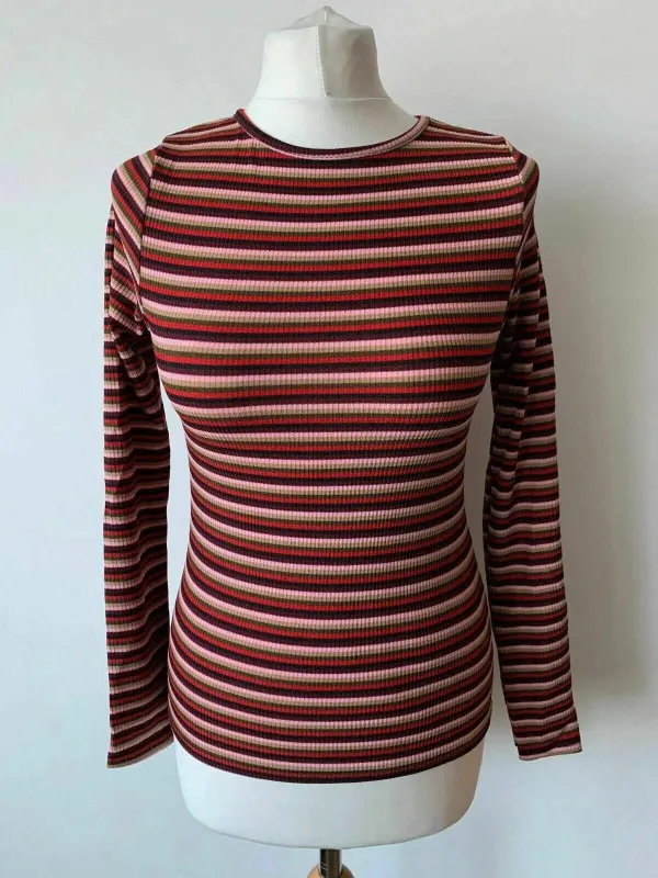 New Look Multi Stripe Rib Long Sleeve Top Jumper Sizes: 8, 12, 14, 16, 18 sold by eAura