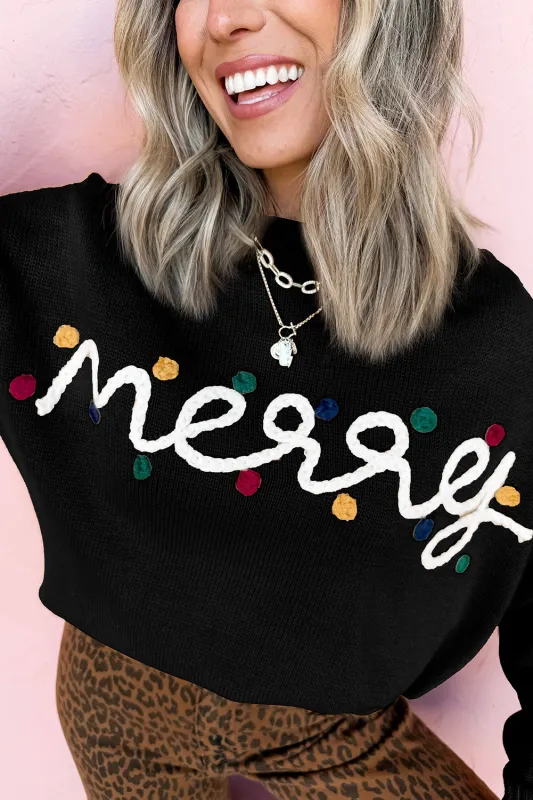 Merry Colourful Dot Detail Christmas Drop Shoulder Sweater sold by eAura
