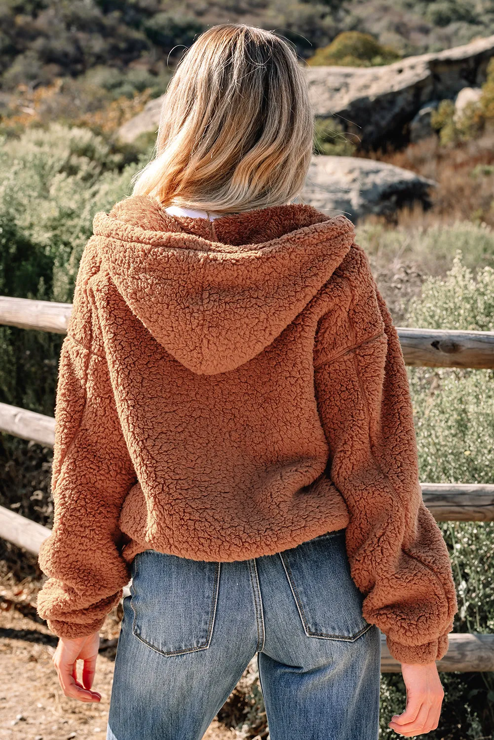 Zip-Up Hooded Sherpa Jacket sold by eAura product image thumbnail 2
