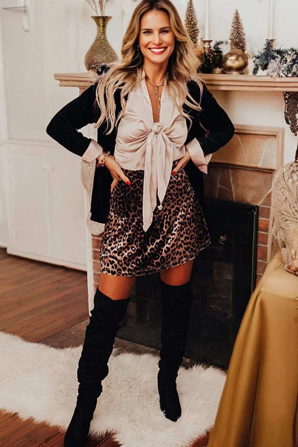 Leopard Tiered Tiered Mini Skirt sold by eAura product image thumbnail 2