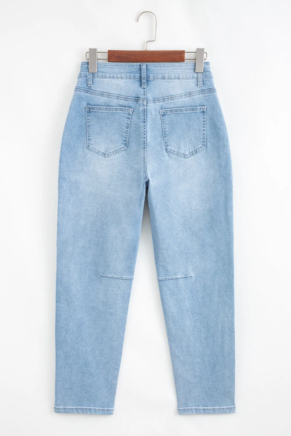 High Rise Barrel Relaxed Patch Pocket Jeans sold by eAura product image thumbnail 5