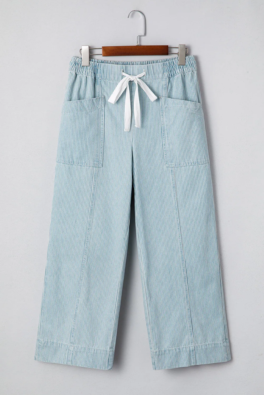 Stripe Mid Rise Drawstring Waist Jeans sold by eAura product image thumbnail 5