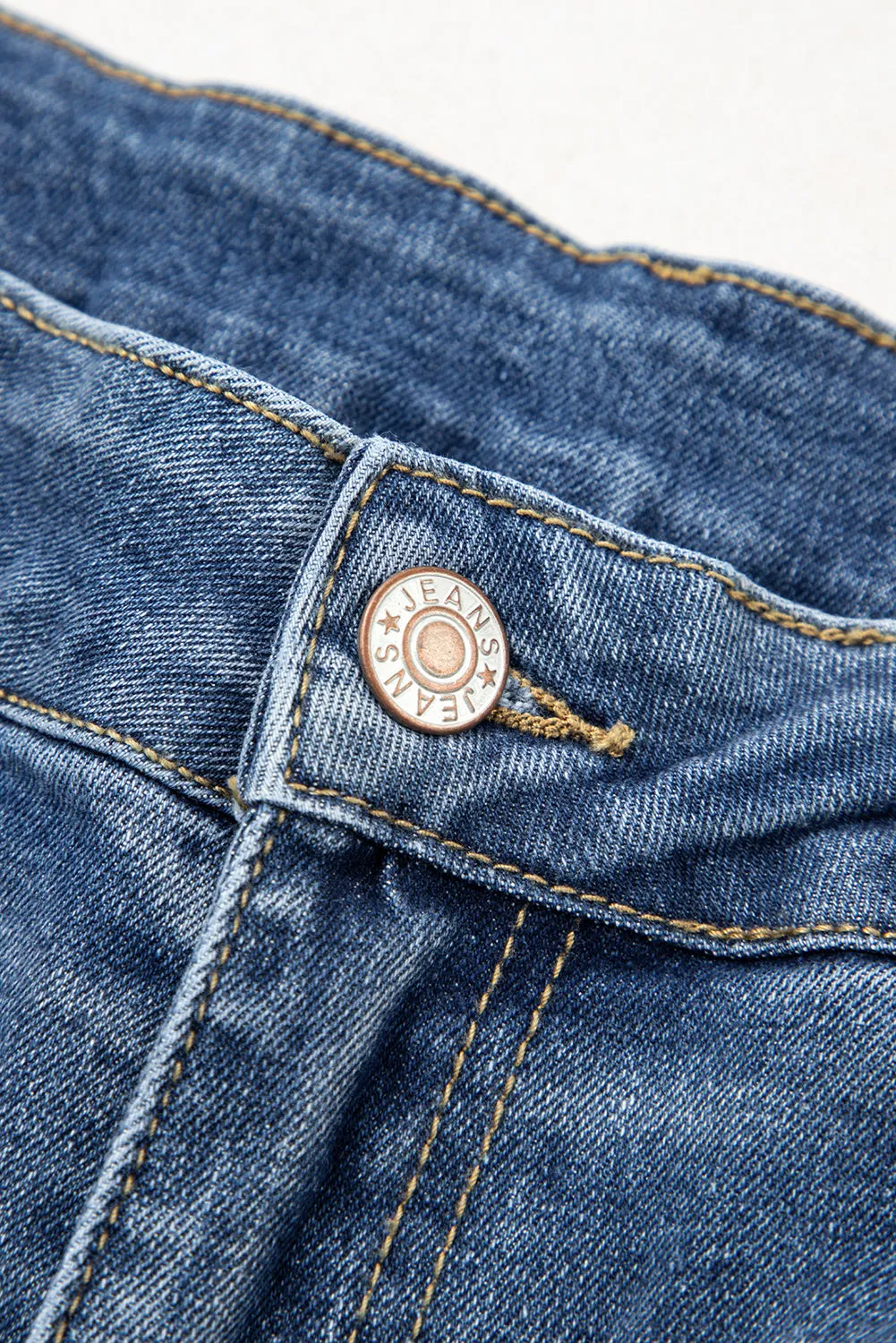 Stitched Raw Hem Wide Leg Loose Jeans sold by eAura product image thumbnail 5