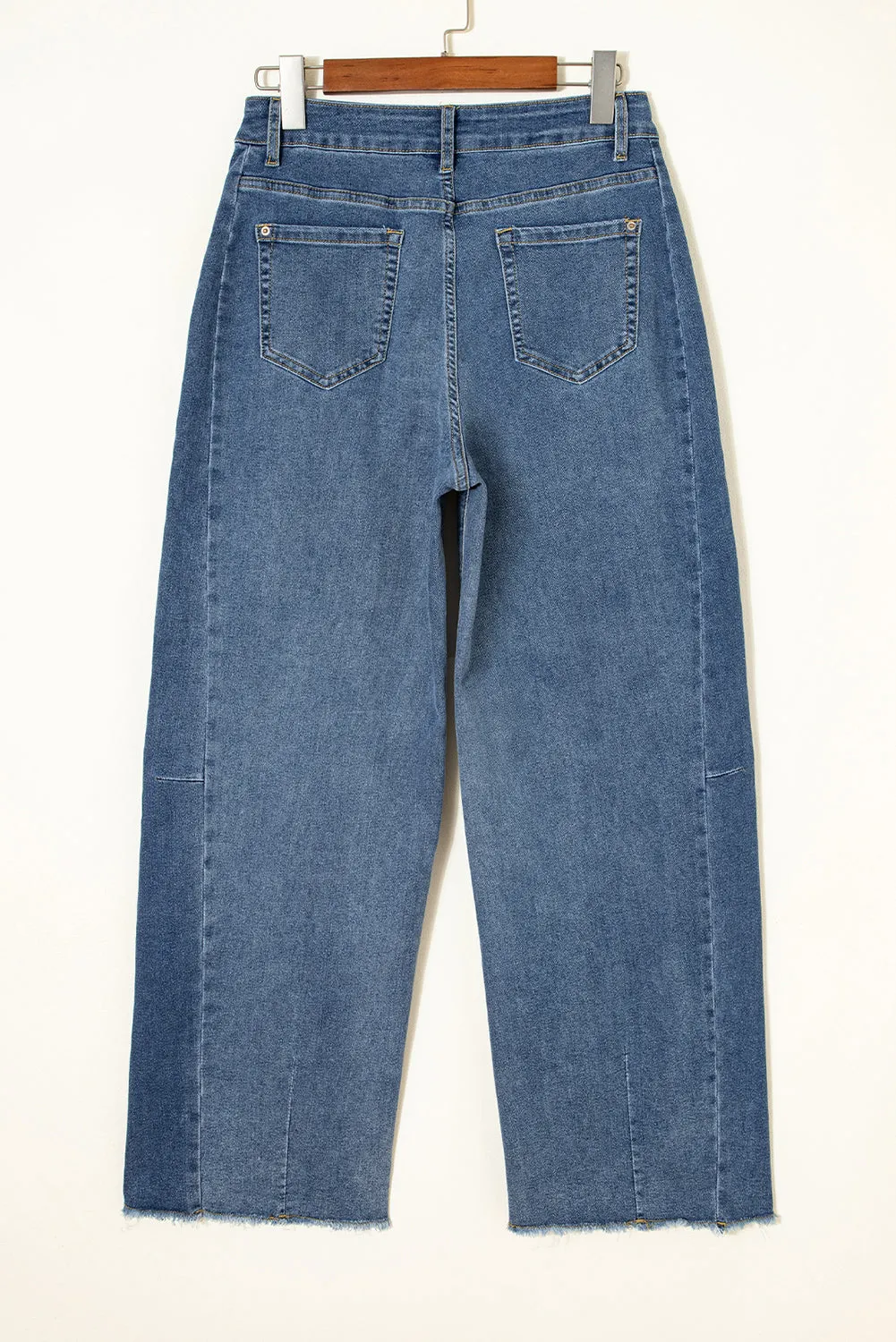 Stitched Raw Hem Wide Leg Loose Jeans sold by eAura product image thumbnail 4