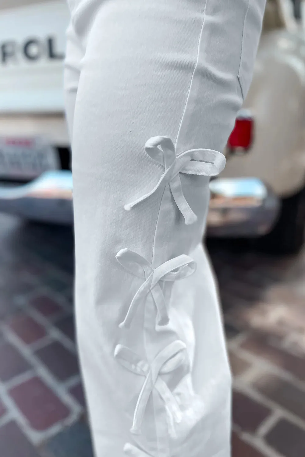 Bow Knot Side Detail Straight Leg Loose Jeans sold by eAura product image thumbnail 5