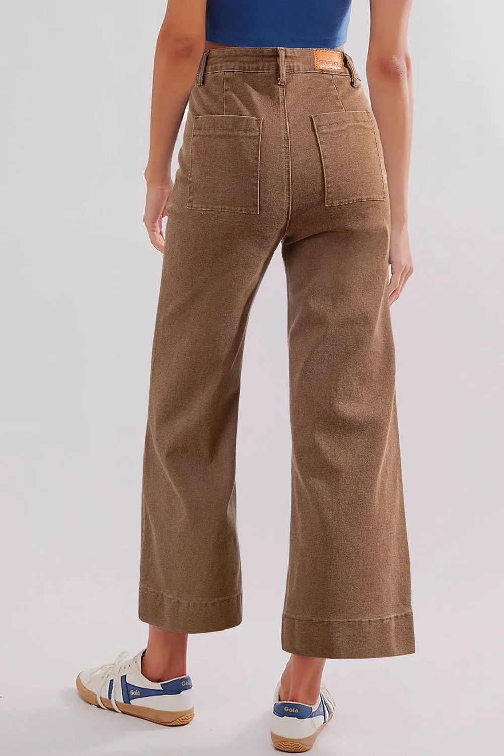 Flap Pockets Front Straight Cropped Jeans sold by eAura product image thumbnail 2