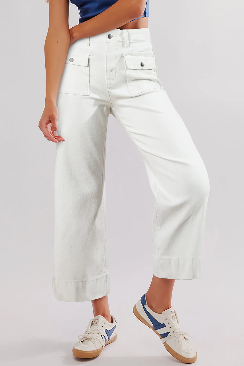 Flap Pockets Front Straight Cropped Jeans sold by eAura product image thumbnail 4