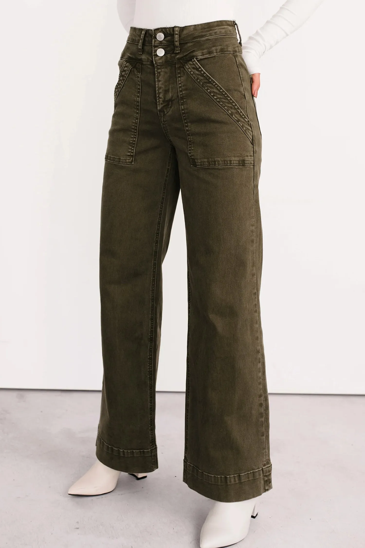 Double Waistband Loose Straight Jeans sold by eAura product image thumbnail 3