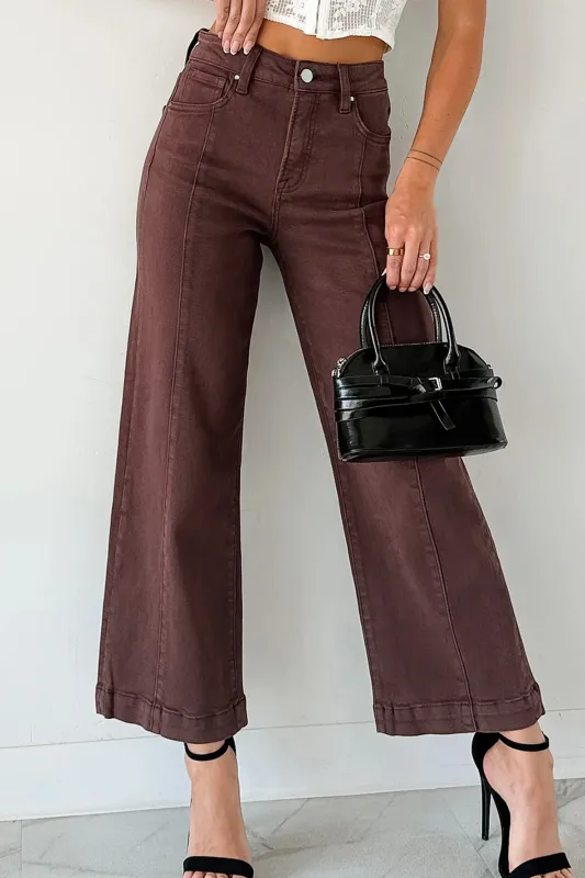 Seamed Center Wide Leg Cropped Jeans sold by eAura