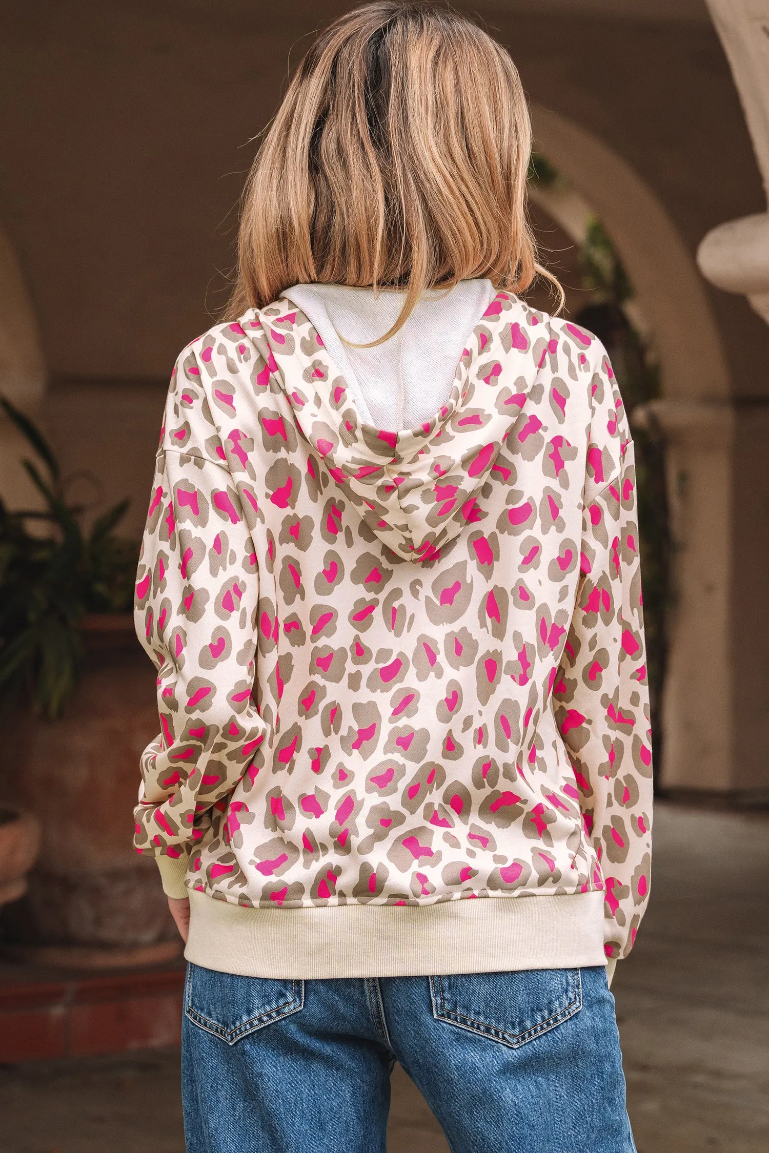Leopard Print Zip-up Hooded Sweatshirt sold by eAura product image thumbnail 3