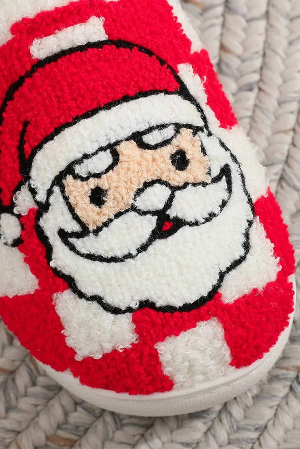 Checkered Santa Claus Graphic Plush Home Slippers sold by eAura product image thumbnail 4